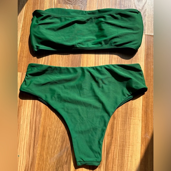 Green Strapless Swimsuit - Picture 2 of 2